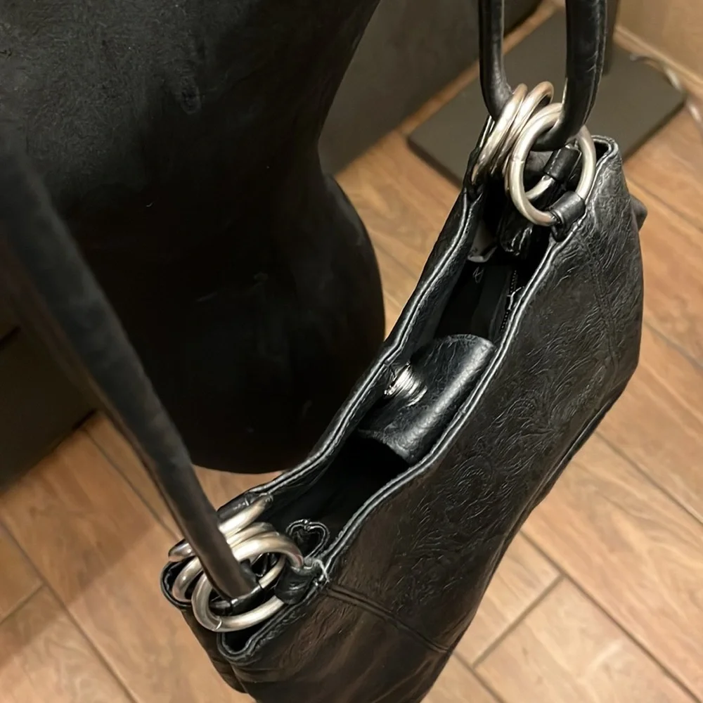 St. John’s Bay Embossed Leather Bag Black